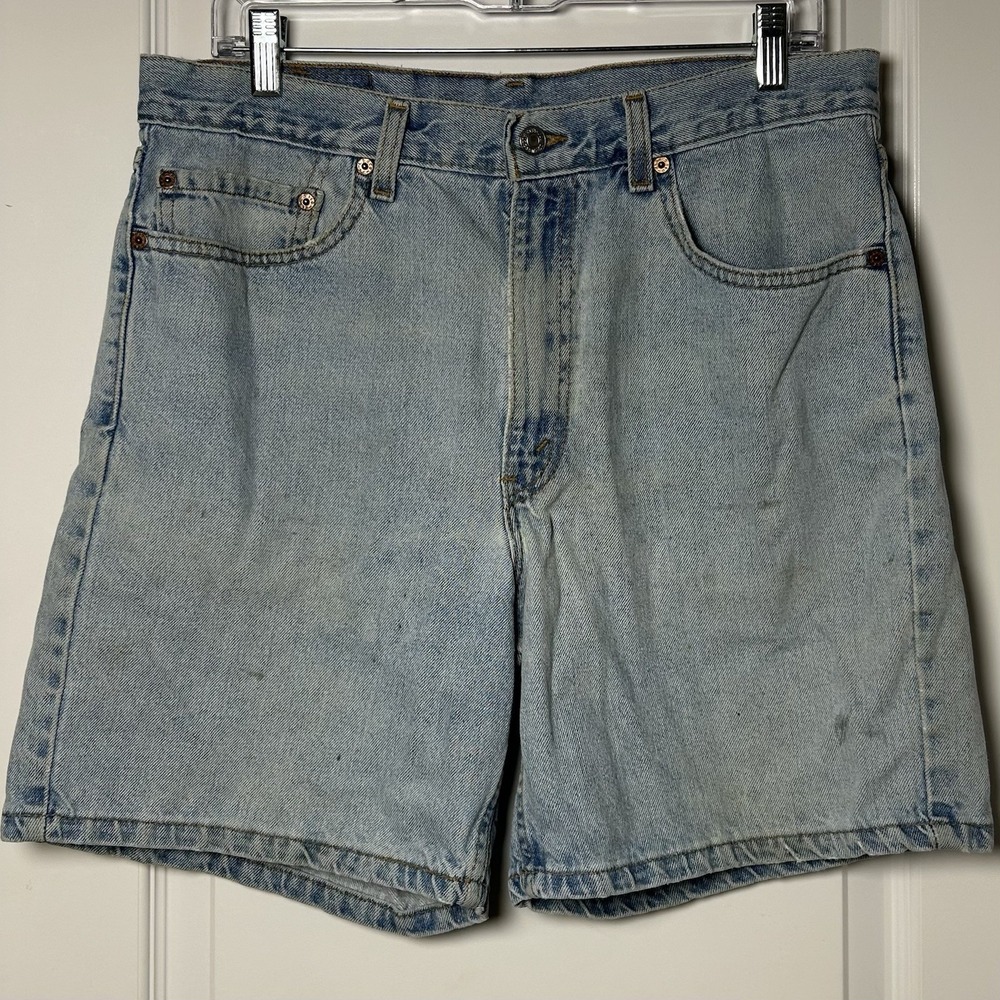 Levi's Vintage 550 Relaxed Fit‎ Made in USA Cotton Light Wash Blue Denim Shorts